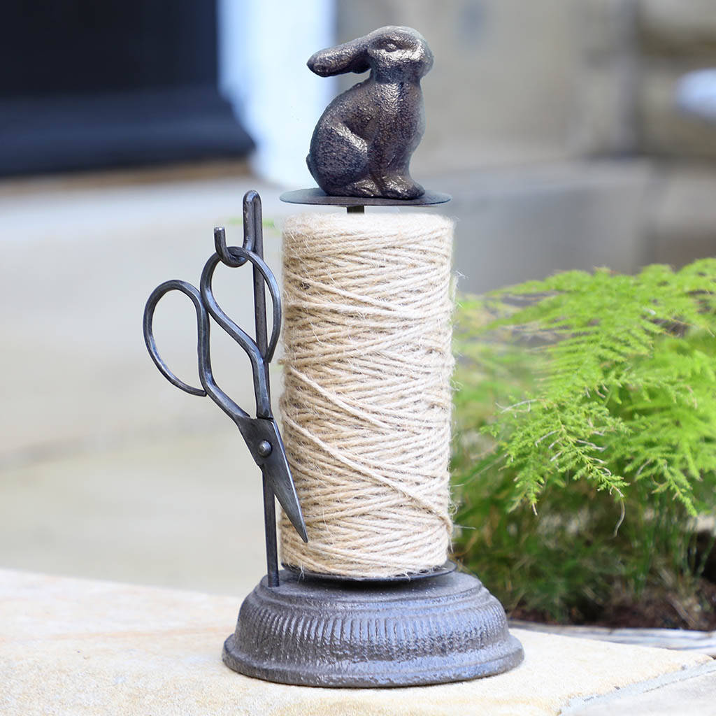 Cast Iron Rabbit Garden Twine Dispenser By Dibor
