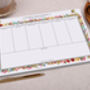 Bold Floral Personalised Weekly Planner Desk Pad, thumbnail 2 of 4