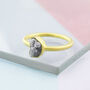 Rough Diamond April Birthstone Gold Plated Silver Ring, thumbnail 4 of 6