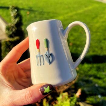 Ceramic Milk Jug With Embossed Gardeners Design, 5 of 9