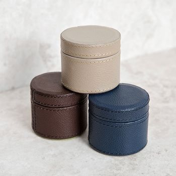 Round Leather Ring Box More Colours, 2 of 9