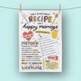 'Recipe For A Happy Marriage' Tea Towel, thumbnail 2 of 2