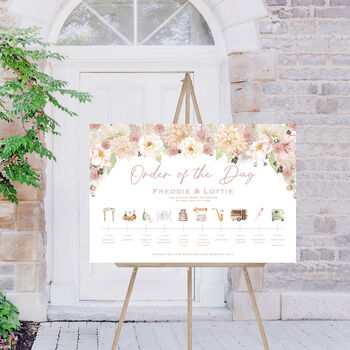 Wedding Order Of The Day Sign Boho Pampas Grass, 2 of 10