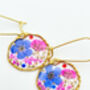Earrings With Real Pink And Blue Flowers, thumbnail 2 of 12