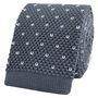 Men's Square End Knitted Tie With Dots | Dark Grey, thumbnail 1 of 5