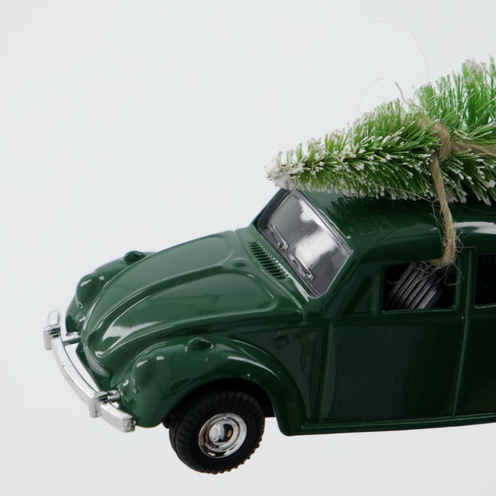 Vintage Green Car Christmas Decoration, 1 of 2