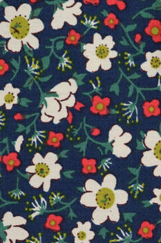 Wedding Handmade Cotton Floral Print Tie In Navy Blu, 2 of 8