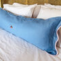Monogram Blue And Pink Linen Cushion Cover, thumbnail 3 of 4