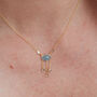 Aquamarine And Diamond Slice Pendant Necklace, thumbnail 2 of 10