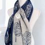 Navy Mulberry Tree Of Life Scarf And Magnetic Brooch, thumbnail 1 of 5