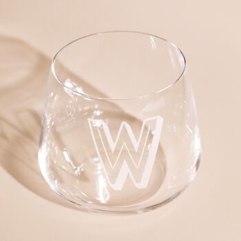 Personalised Bold Initial Whisky Glass, 3 of 3
