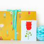 Red Dainty Bloom Mini Greetings Card, thumbnail 4 of 5