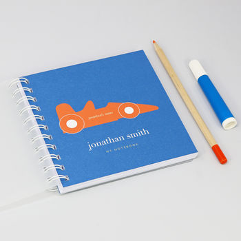 Personalised Kid's Racing Car Small Notebook, 2 of 9