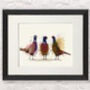 Pheasant Trio Art Print, Framed Or Unframed, thumbnail 5 of 7