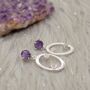 Amethyst, Moonstone Silver Earrings, thumbnail 9 of 9