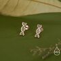 Dna Molecular Structure 16 G Flat Back Earrings In Sterling Silver, thumbnail 6 of 11