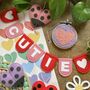 Pink And Red Felt Personalised Bunting Garland, thumbnail 2 of 5