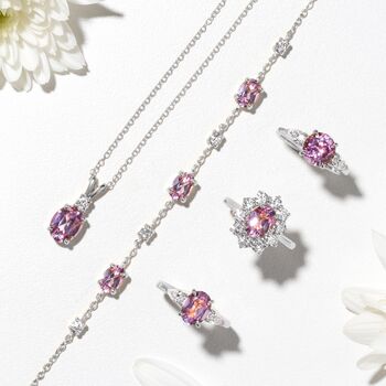 Pink Sapphire Bracelet In Sterling Silver And Gold, 2 of 12