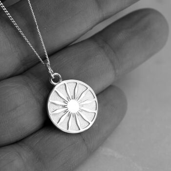 Marguerite Medallion Necklace Sterling Silver, 4 of 7