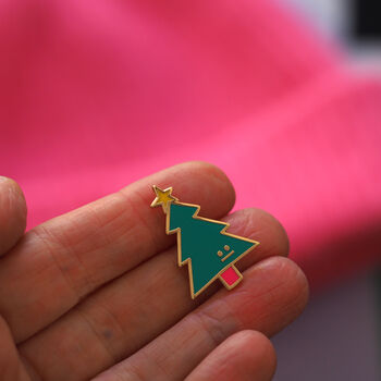 Christmas Tree Enamel Pin, 4 of 12