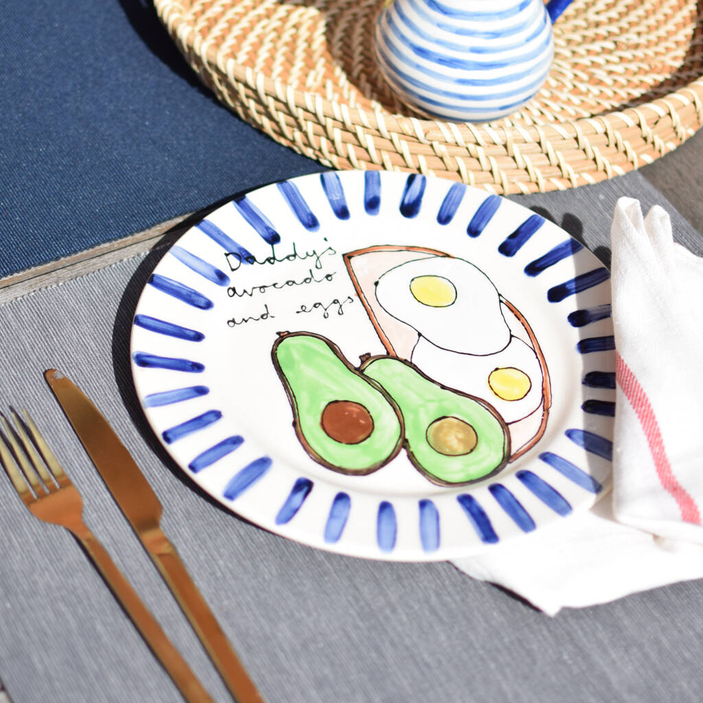 Personalised Illustration Breakfast Plate By White Rain Designs