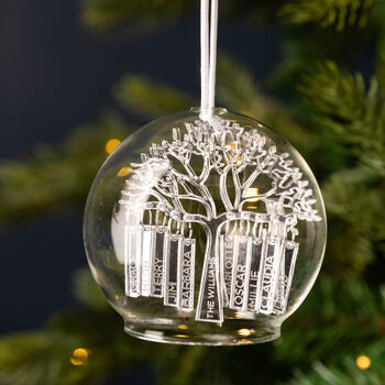 Personalised Family Tree Glass Dome Bauble, 7 of 10