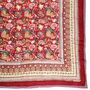 Deep Red, Green And Mustard Floral Indian Block Printed Cotton Bed Quilt, thumbnail 8 of 9