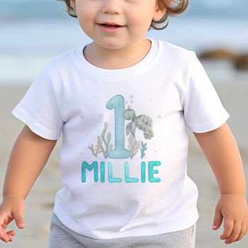 Personalised Underwater Theme Kids Birthday T Shirt, 2 of 5