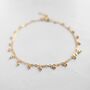 Dainty Beaded Gold Anklet, thumbnail 3 of 5