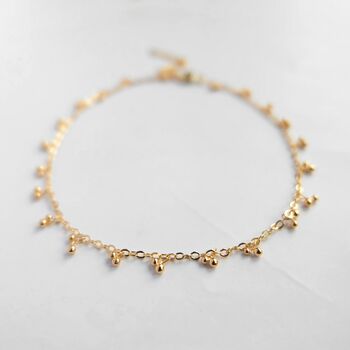 Dainty Beaded Gold Anklet, 3 of 5
