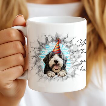 Personalised Old English Sheepdog Birthday Break Through Dog, 7 of 8