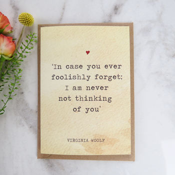 Literature Valentines Card Virginia Woolf Quote, 2 of 2