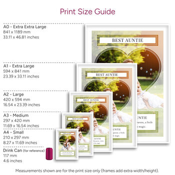 Best Auntie Personalised Photo Print Wall Art Gift For Aunty, 5 of 5