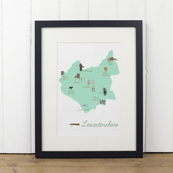 Leicestershire County Map Illustration Print, 6 of 6