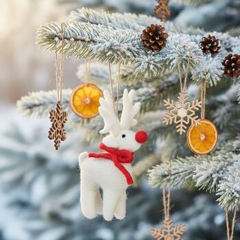 Handmade Fairtrade Felt Christmas Rudolph Decoration, 11 of 11