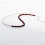 Garnet And Sterling Silver Double Stranded Bracelet Or Single Strand Necklace, thumbnail 3 of 10