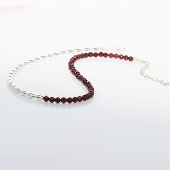 Garnet And Sterling Silver Double Stranded Bracelet Or Single Strand Necklace, 3 of 10