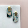 Long Marble Arc Stud Earrings, thumbnail 1 of 6