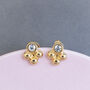 Non Tarnish Diamante And Ball Cluster Stud Earrings, thumbnail 2 of 4