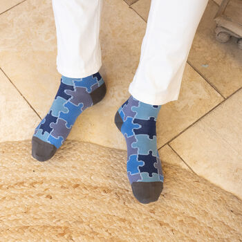 Chopper Fawn And Jigsaw Blue Men's Socks Bundle, 2 of 4