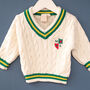 Clubhouse Personalised Baby And Children’s Cricket Jumper, thumbnail 3 of 12