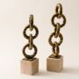 Handcrafted Brass Chain Sculpture Set Of Two, thumbnail 4 of 6
