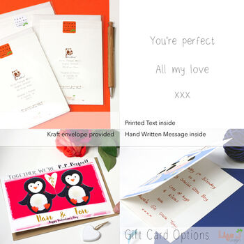 Personalised Penguin Couple Valentine's Card, 9 of 9