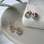 Hammered Sterling Silver And Filled Gold Oval Earrings, thumbnail 1 of 6