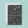 Tin Floral 10th Anniversary Card, thumbnail 2 of 2