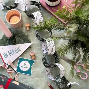 Mixed Greenery Christmas Paper Chains Kit, 2 of 4