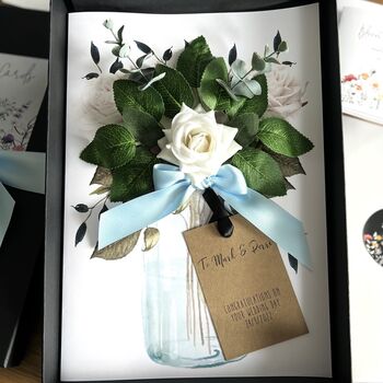 Something Blue Ivory Rose Boxed Wedding Card, 3 of 3