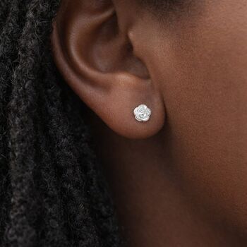 Sterling Silver Rose Stud Earrings – 6mm, 4 of 11