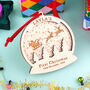Santa's Sleigh Snow Globe Tree Decoration, thumbnail 1 of 4