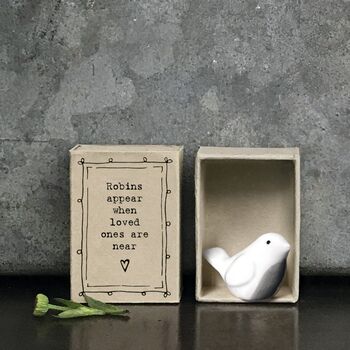 Porcelain Robin In Tiny Matchbox, 2 of 5
